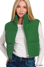 Load image into Gallery viewer, Puffer Cropped Vest - Green