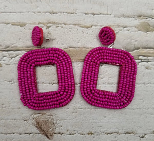 Handmade Fall Boho Squared Miyuke Bead Earrings