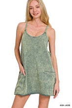 Load image into Gallery viewer, Acid Washed Mini Dress With Built-In Romper Liner