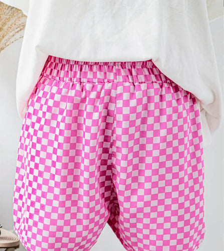 Plaid High Waisted Athletic Shorts