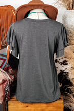 Load image into Gallery viewer, Western Layered Ruffle Short Sleeve Round Neck Top