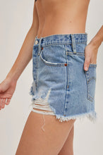Load image into Gallery viewer, Distressed Mid-Rise Denim Shorts