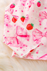 Coquette Style W/Strawberry Mesh Long Sleeve Top