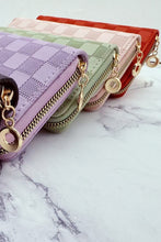 Load image into Gallery viewer, Checkered Monogram Vegan Leather Long Wallet