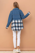 Load image into Gallery viewer, Denim Quilted Plaid Mix Oversized Jacket