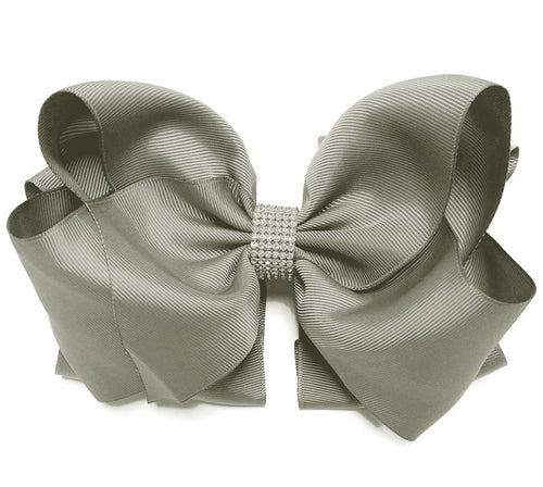 Silver Rhinestone Bow 7.5 