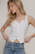 Load image into Gallery viewer, V-Neckline Button Down Linen Effect Top