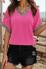 Load image into Gallery viewer, Leopard Patchwork Corded Texture Top