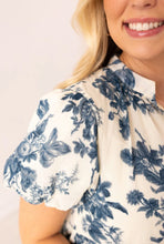 Load image into Gallery viewer, Blue &amp; Ivory Floral Dress