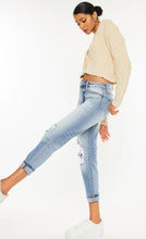 Load image into Gallery viewer, KanCan Light Wash Distressed Capri Jeans