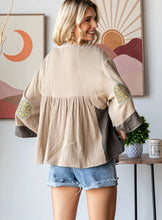 Load image into Gallery viewer, Vintage Embroidery Patch Gauze Top