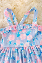 Load image into Gallery viewer, Blue Floral Ruffle Dress