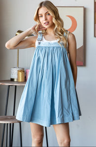 Woven Mini Flair Overall Dress