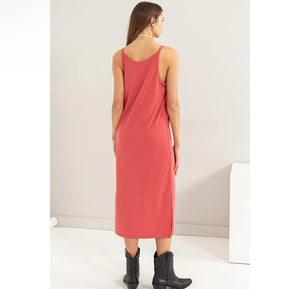 Soft V Neck Midi Dress