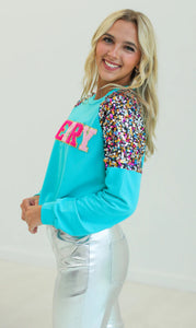 Merry Turquoise Sweatshirt