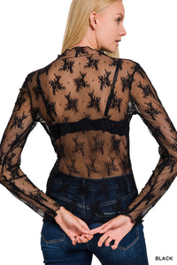 Lace See-Through Layering Top