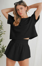 Load image into Gallery viewer, Cropped Tee&amp; Ruffled High Waist Skort Set
