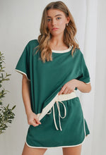 Load image into Gallery viewer, Colorblock Drop Shoulder T-Shirt &amp; Skirt Set