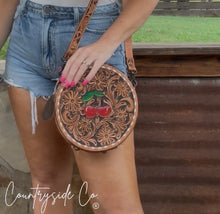 Load image into Gallery viewer, Wild Cherry Tooled Leather Canteen Purse Limited Edition