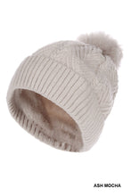 Load image into Gallery viewer, Warm Woven Knitted Lined Pom Beanie