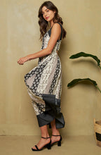 Load image into Gallery viewer, Contrast Denim Open Smocking Back Pleated Dress