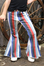 Load image into Gallery viewer, Multi-Color Stripe Printed Bootcut Denim Pants