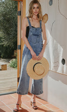 Load image into Gallery viewer, Fashion-W Distressed Bib Pocket Wide Leg Denim Overall