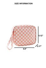 Load image into Gallery viewer, Checkered Cosmetic Makeup Travel Case