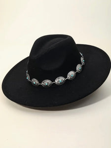 Western Concho Chain Fedora Hat