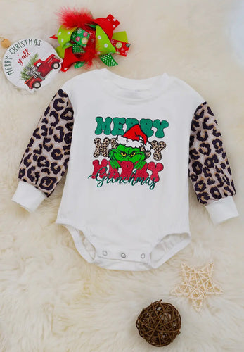 Merry, Grinchmas White Baby Onesie