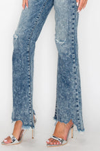 Load image into Gallery viewer, *Restock* High Rise Stretch Flare with Distressed Frayed Hem Jeans