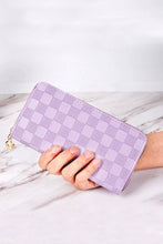 Load image into Gallery viewer, Checkered Monogram Vegan Leather Long Wallet