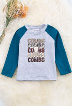 Load image into Gallery viewer, Combs, Combs Gray Graphic Teal Long Sleeve Shirt
