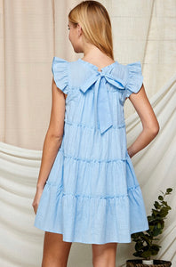 Periwinkle Tiered Babydoll Style Lined Dress