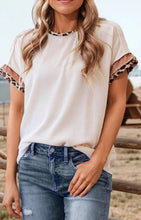 Load image into Gallery viewer, Leopard Patchwork Corded Knit Top