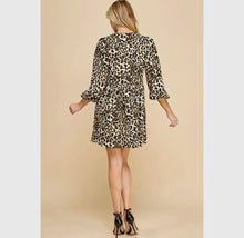 Load image into Gallery viewer, Print Woven Ribbon Tie Short Dress