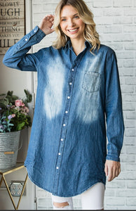 Washed Denim Long Shirt