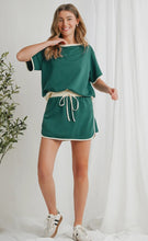 Load image into Gallery viewer, Colorblock Drop Shoulder T-Shirt &amp; Skirt Set