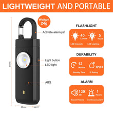 Load image into Gallery viewer, Rechargeable Personal Safety Alarm And Flashlight