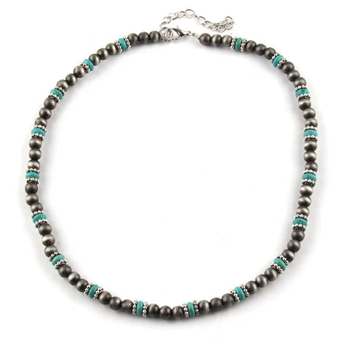 Faux Navajo Pearls with Turquoise Bead Choker