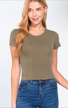 Load image into Gallery viewer, Short Sleeve Crew Neck Crop Top