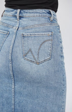 Load image into Gallery viewer, High Waisted Midi Skirt with Distressed