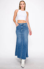 Load image into Gallery viewer, Denim Maxi Mermaid Skirt with Gusset