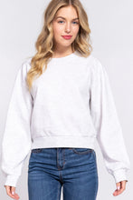 Load image into Gallery viewer, Long Sleeve Round Neck Crop Sweatshirt