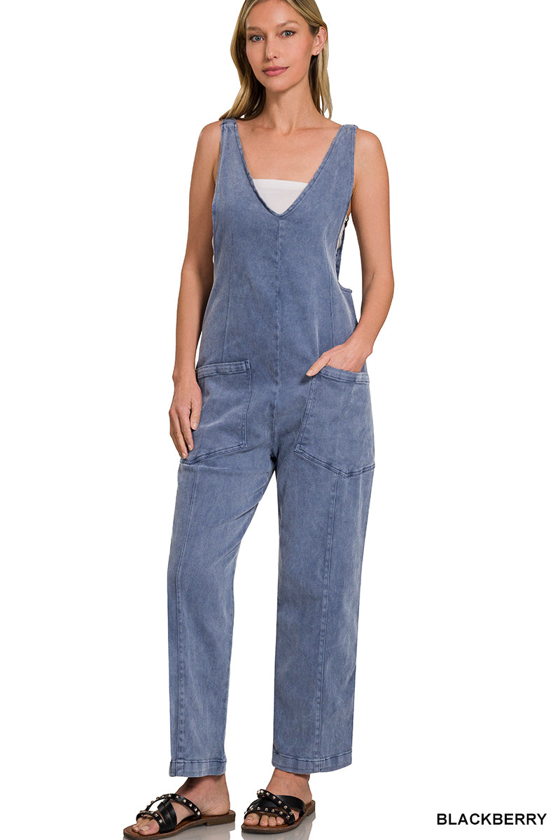 Casual Adjustable Strap Baggy Jumpsuit With Pockets