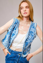 Load image into Gallery viewer, Western Garment Washed Denim Vest
