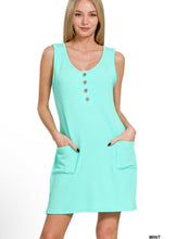 Load image into Gallery viewer, Corded Rib Sleeveless Tank Mini Dress With Pockets