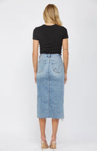 Load image into Gallery viewer, High Waisted Midi Skirt with Distressed