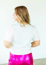 Load image into Gallery viewer, XOXO Sequins Puff Sleeve Top