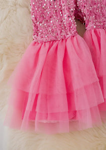 Pink Sequins Tulle Bottoms